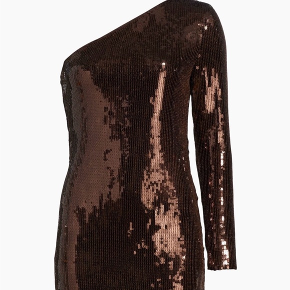 Generation Love One-Shoulder Sequin Dress in Chocolate - Picture 1 of 7